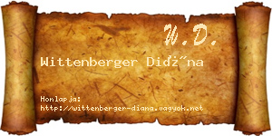 Wittenberger Diána névjegykártya